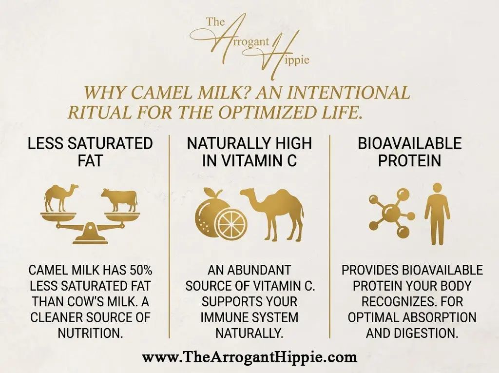 The Golden Standard: Unlocking the Bio-Availability of Camel Milk editorial illustration