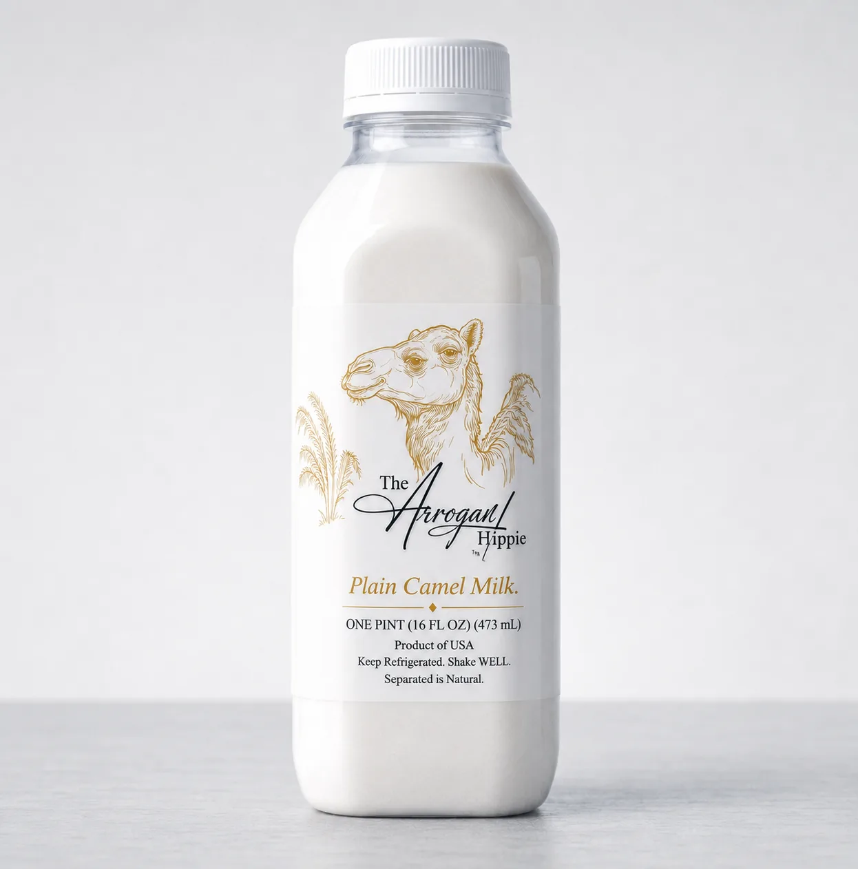 The Arrogant Hippie pasteurized camel milk bottle
