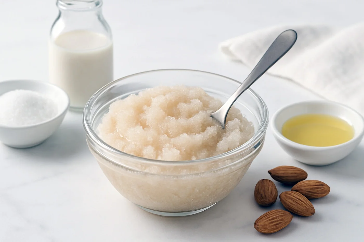 Almond Milk Body Scrub natural beauty formulation