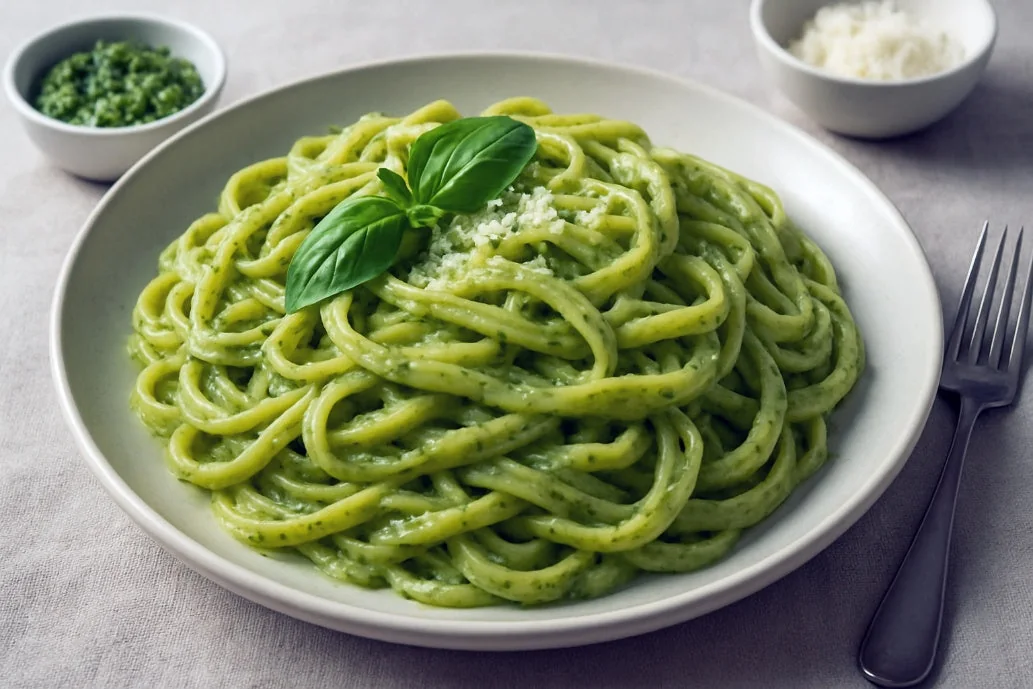 Creamy Basil Pesto Pasta Sauce almond milk recipe