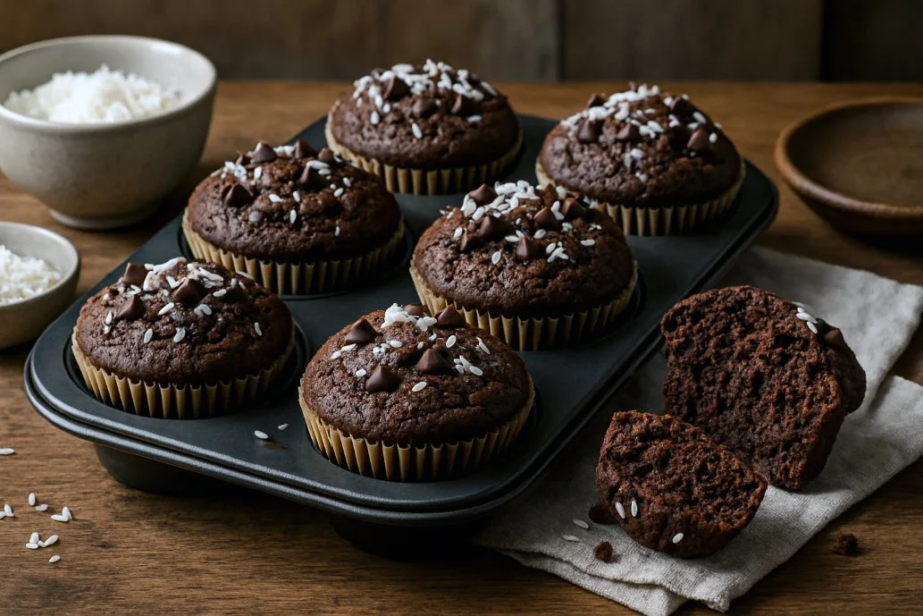 Dark Chocolate Coconut Muffins